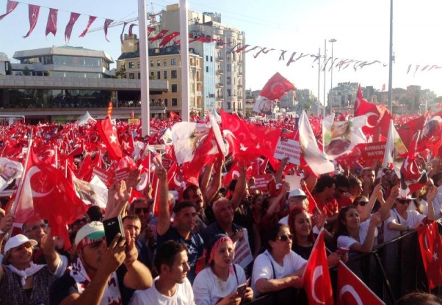 CHP'den Taksim'de Demokrasiye Karşı, Darbe Girişimi Protesto Mitingi, 2016