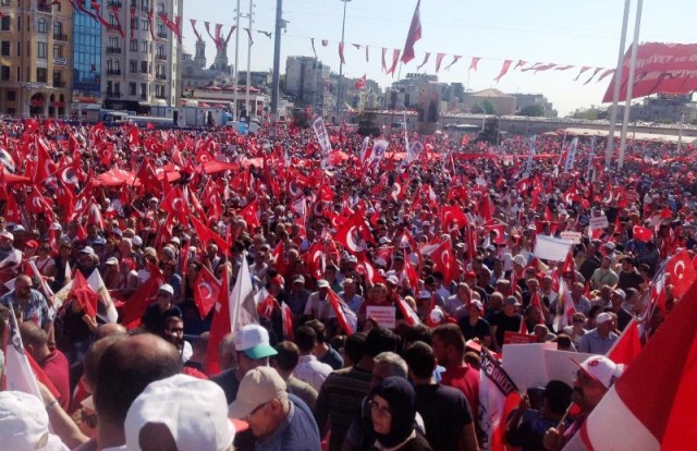 CHP'den Taksim'de Demokrasiye Karşı, Darbe Girişimi Protesto Mitingi, 2016