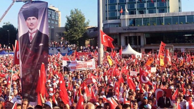 CHP'den Taksim'de Demokrasiye Karşı, Darbe Girişimi Protesto Mitingi, 2016