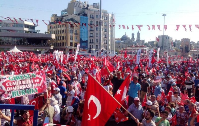 CHP'den Taksim'de Demokrasiye Karşı, Darbe Girişimi Protesto Mitingi, 2016