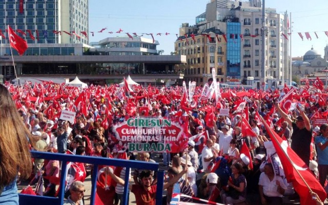 CHP'den Taksim'de Demokrasiye Karşı, Darbe Girişimi Protesto Mitingi, 2016