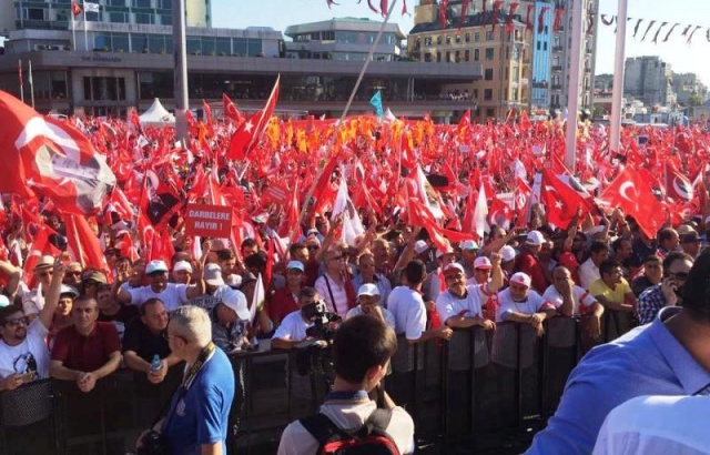 CHP'den Taksim'de Demokrasiye Karşı, Darbe Girişimi Protesto Mitingi, 2016