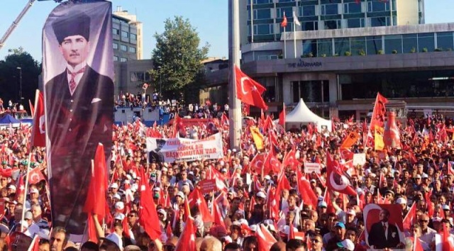 CHP'den Taksim'de Demokrasiye Karşı, Darbe Girişimi Protesto Mitingi, 2016