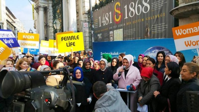 Ak Parti Kadına Şiddeti Protosto Yürüyüşü Taksim 2016