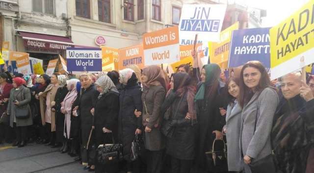 Ak Parti Kadına Şiddeti Protosto Yürüyüşü Taksim 2016