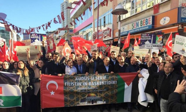 İsrail Amerika, Kudüs İşgali Ataşehir'de Protesto Edildi 2017