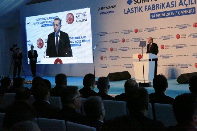 Cumhurbaşkanı Tayyip Erdoğan Çankırı Lastik Fabrikası açılışı,2015