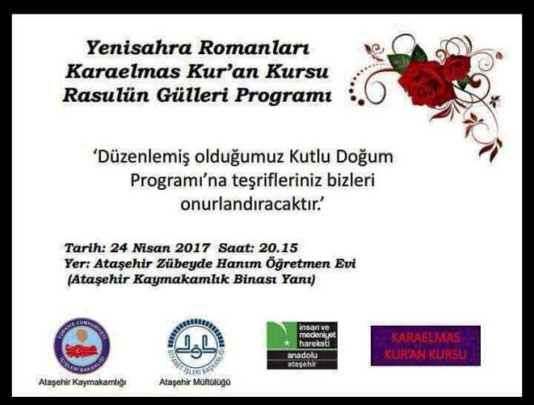 Ataşehir, Yenisahra Karaelmas Derneği Kutlu Doğum Haftası Etkinliği 2017