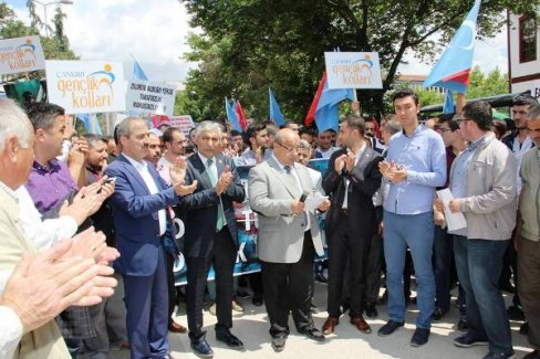 Çankırı'da Doğu Türkistan'da zulme Dur yürüyüşü