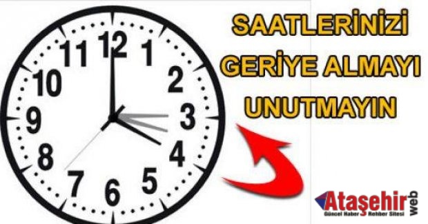 Bu gece saatler geri almayı unutmayın