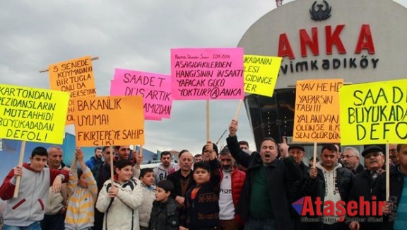 Fikirtepe'de Arsa sahipleri İnşaat Firmasını  protesto etti.