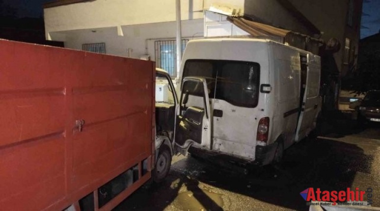 Ataşehir'de çaldıkları kamyonetle kaçarken Kaza yaptılar