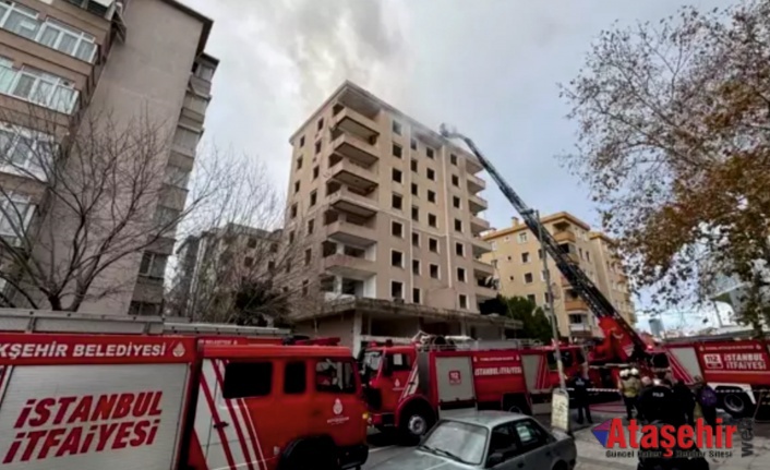 Ataşehir'de Kentsel Dönüşüm için boşaltılan binada yangın