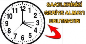 Bu gece saatler geri almayı unutmayın