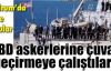 Bodrum’da ABD'li askerleri protesto edip çuval geçirmeye çalıştılar