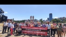 Ataşehir'de Bulunan Beton Santrali Protesto Edildi